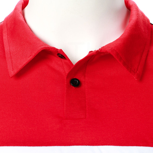 Polo de Manga Corta a Rayas para Hombre, Diseño Casual con Bloques de Color Negro y Rojo, Largo Regular - Product Image 5