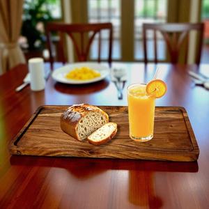 Plateau de service en bois d'acacia, plateau rectangulaire rustique pour la décoration de table, plateau utilitaire en bois, plateau à nourriture en bois - Product Image 5