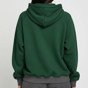 เสื้อฮู้ดดี้สตรีทแวร์ผ้าฟลีซคอตตอน 100% ตัดเย็บตามสั่ง ทรงหลวม น้ำหนักมาก สำหรับฤดูหนาว ปักโลโก้ตามสั่ง สีพื้น - Product Image 3