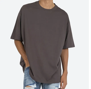 T-shirt décontracté pour homme de haute qualité, 100% coton, coupe ample, manches courtes, col rond, respirant, personnalisable - Product Image 4
