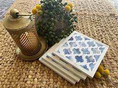 Export Quality Decorative Bone Inlay Coasters <b>Set</b> MDF Board and Resin Coaster <b>Set</b> <b>Square</b> by Indian Manufacturer - Product Image 2