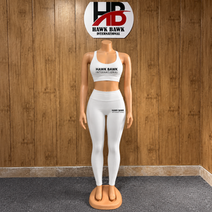 Ensemble de yoga pour femme, deux pièces assorties : brassière de sport dos nageur et leggings longs ajustés, style activewear, haut sans manches - Product Image 2