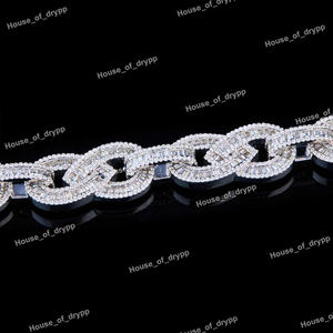 Pulsera de Cadena de Plata Chapada en Rodio con Incrustaciones de Diamantes de Imitación Moissanite, Estilo Étnico, Joyería de Lujo para la Muñeca - Product Image 4