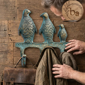 Ba Vintage Cast Iron Wall <b>Hook</b> Handmade Eco-Friendly Durable Adjustable Self-adhesive <b>for</b> Clothing Storage <b>Hooks</b> and <b>Rails</b> - Product Image 4