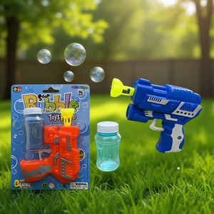 Pistola per bolle di sapone con flacone di soluzione 15.5x21.5x4 per bambini, gioco all'aperto - Product Image 3