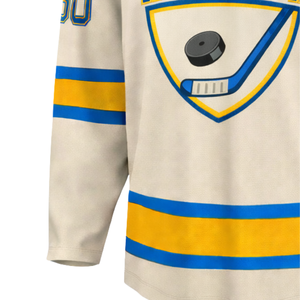 Camiseta de Hockey sobre Hielo Azul Neutro, Manga Larga, Transpirable, Uniforme Deportivo para Equipo, Entrenamiento, Práctica, Ropa Deportiva de Alto Rendimiento para Adultos - Product Image 4