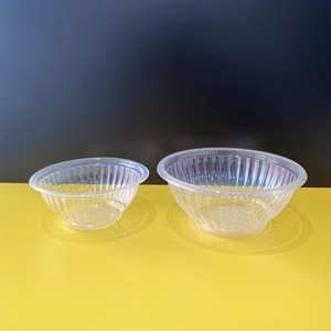 Bol rond jetable en plastique personnalisé de 160/280/600/800 ml avec couvercle pour emballage et transport - Product Image 1