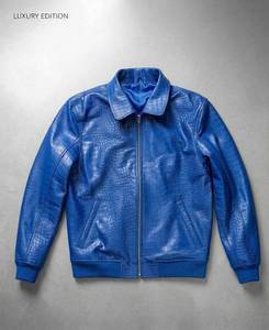 Veste de moto en cuir véritable IRSA SPORTS, effet croco |   Vêtement de luxe imperméable unisexe à manches longues toutes saisons 120g en soie - Product Image 4
