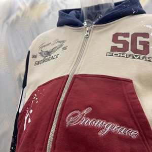 Chaqueta con Capucha para Hombre Snowgrace, Beige, Negro, Rojo, con Logotipo SG Estampado, Estilo Casual, para Otoño, Corte Regular - Product Image 5