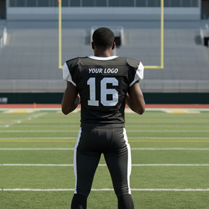 Ensembles d'uniformes de football américain personnalisés avec logo sublimé, grande taille, manches courtes, respirants, séchage rapide, 100% polyester - Product Image 2