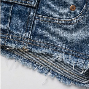Shorts de Mezclilla para Mujer, Personalizables, Transpirables, con Bolsillos con Botones, Casuales, de Alta Calidad, Moda Veraniega, Estilo Urbano - Product Image 6