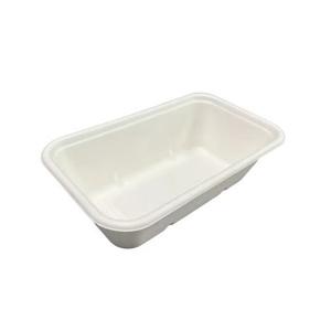 Boîte à lunch jetable biodégradable en bagasse, conteneur alimentaire à emporter 750 ml, anti-fuite, non blanchie, réutilisable, avec couvercle - Product Image 1