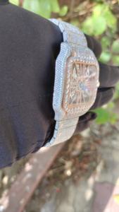 Reloj de Lujo, Elegante y Moderno, Mecánico, de Acero Inoxidable, con Caja Cuadrada, Analógico, Estilo Hip Hop, Vintage, Esqueleto, con Diamantes Moissanite - Product Image 5