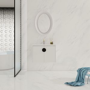 Lavanderia da bagno da 28 pollici con lavandino porte chiuse morbide per bagni piccoli (KD-imballaggio) - Product Image 6