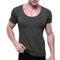 T-shirt sous-vêtement homme à manches courtes en coton doux et respirant, coupe classique, imprimé, écoresponsable