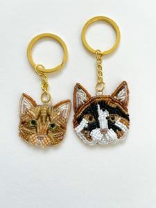 Porte-clés brodé de perles de rocaille avec étiquette personnalisée, porte-clés brodé de perles de rocaille avec nom pour breloques de sac - Product Image 5