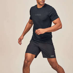 Ensembles de compression 2-en-1 pour hommes, séchage rapide, respirants, coupe-vent, écologiques, motif uni, polyester/coton, pour le fitness et le sport - Product Image 5