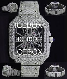 Reloj de Pulsera para Hombre con Caja de Acero Inoxidable, Esfera de Cristal, Totalmente Adornado con Moissanita, Brazalete de Acero Inoxidable con Cierre, Resistente al Agua 10 Bar - Product Image 2