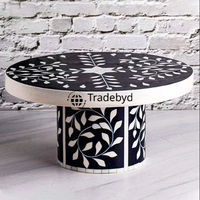 Support à gâteau rectangulaire de luxe artisanal en os incrusté, écologique, pour présentation de desserts, Tradebyd, pour décoration de table de mariage