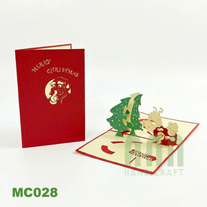 การ์ดอวยพรพิมพ์ออฟเซ็ตตกแต่งด้วยกระดาษอาร์ต 3 มิติเคลือบเงาแบบด้าน รุ่น MC028 Christ Motor Wholesale Vietnam จาก ANN HANDICRAFT - Product Image 4