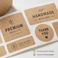 Kraft-Thermoetiketten-Rolle Umweltfreundliche Braune Papieraufkleber für Thermodrucker Kleinunternehmen Handgemachte Verpackung Individuelles Logo