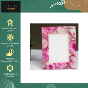 Proveedor Indio de Marcos de Fotos Decorativos para el Hogar Hechos a Mano con Ágata y Cuarzo Rosa, de Alta Calidad, con Tamaño y Color Personalizables - Product Image 6