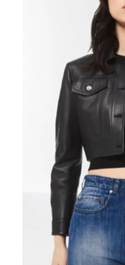 Wholesale Custom Women's <b>Gothic</b> Motorcycle <b>Jacket</b> Nappa Leather Breathable Custom Branding Zipper Closure Short Length - Product Image 2