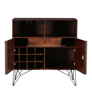 ตู้บาร์ไม้เนื้อแข็งทันสมัยพร้อมชั้นวางไวน์ |   ตู้เก็บของบาร์ในบ้านสุดหรู |   ชั้นวางเหล้าดีไซน์เนอร์และที่เก็บขวด - Product Image 2