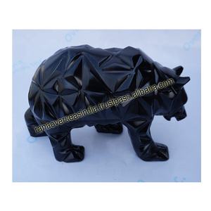 Statue de Sculpture d'ours noir Figurine d'arts modernes en aluminium pour la pièce maîtresse de Table de décoration intérieure - Product Image 4
