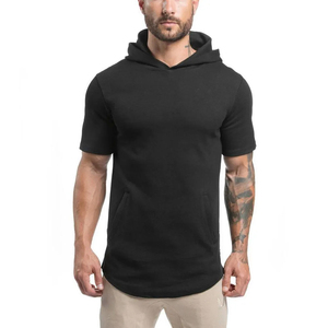 Hot Sale Gym <b>Workout</b> Bodybuilding Half Sleeve Tight Fit <b>Hoodie</b> Wholesale Custom Cheap Short Sleeve Exercise <b>Hoodie</b> - Product Image 1