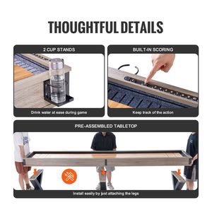 2-in-1 11.5 ft Indoor Shuffleboard and <b>Bowling</b> Combo Table Steel and Wood Workout and Training Fitness Set - Product Image 6