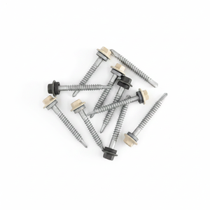 Vis autoperceuse à tête plate PDC modèle 12 avec rondelle EPDM collée, en acier au carbone classe 4.8 6.8, chromée, galvanisée/revêtue de zinc - Product Image 2