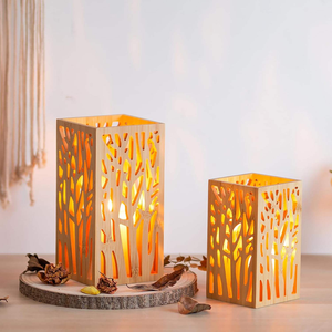 Linterna de Madera Ecológica Clásica Premium para Decoración de Patio y Hogar, Iluminación Cálida para Eventos y Jardín - Product Image 3