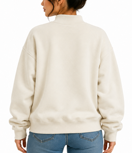Sweat-shirt à col roulé oversize Scalp 'Em Fashion, uni, avec patchwork de lettres brodées, pull personnalisé unisexe 100% coton - Product Image 6