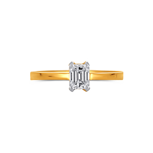 Bague solitaire Lumière Emerald avec diamant taille émeraude en or jaune 14 carats - Product Image 3