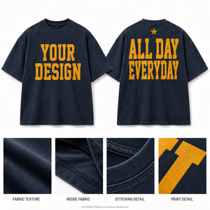 Camiseta Extra Grande para Hombre, Personalizada con Impresión, 100% Algodón Jersey, Manga Corta, Cuello Redondo, Transpirable, 320g, Ropa Casual, Impresión Serigrafiada - Product Image 5