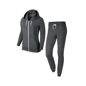 Ensembles de survêtements longs unisexe en molleton épais de coton blanc pur, décontractés et unis, pour femmes, vente en gros - Product Image 3