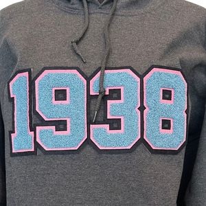Sudadera con Capucha Gris Chenille 1938, Sudadera Suave de Mezcla de Algodón, Sudadera con Capucha de Manga Larga, Ropa Casual de Moda para Uso Diario - Product Image 3