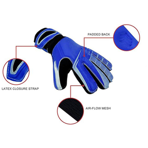 German Latex Palm Professional Goalkeeper <b>Gloves</b> Customized Custom High <b>Grip</b> Soccer Match Training Finger Save Football <b>Gloves</b> - Product Image 3