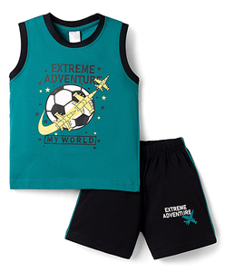 Ensemble de maillots de sport sans manches pour enfants, uniforme de basket-ball pour enfants, t-shirt en coton pour bébés garçons avec short assorti - Product Image 2