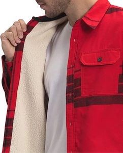 Veste en toile et flanelle pour l'hiver 2024, patchwork, épaisse, doublée de polaire, à capuche, streetwear unisexe, décontractée - Product Image 1