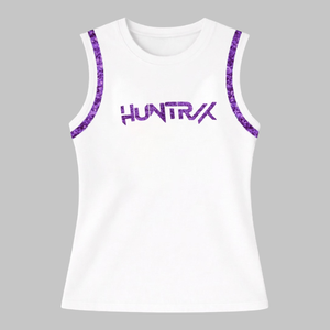 Wholesale Custom Streetwear Casual Round Neck Patchwork Hunterix Crop <b>Top</b> Breathable Cotton Mini Simple Fit for Spring/Summer - Product Image 1