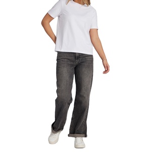 Camiseta de verano transpirable de algodón 100% de manga corta con cuello redondo liso informal de diseño personalizado de alta calidad para mujer - Product Image 3