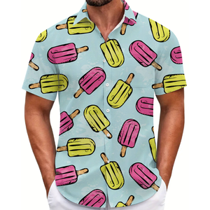 Nouvelle arrivée estivale Chemise de plage hawaïenne à fleurs pour homme Chemise décontractée à manches courtes en twill à séchage rapide - Product Image 6