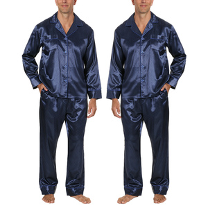 2026 Luxury 100% Satin Silk Sleepwear <b>Set</b> <b>for</b> <b>Men</b> High Quality Breathable and Comfortable Loose Fit <b>Pajamas</b> - Product Image 2