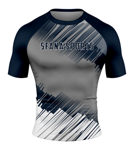 Wholesale Custom Digital <b>Print</b> Anti-Bacterial Spandex/Polyester MMA Rash Guard for Men's Short Sleeve <b>Surfing</b> T-Shirt BJJ - Product Image 2