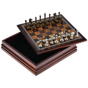 Jeu d'échecs moderne personnalisé en métal, échiquier géométrique de luxe or et argent, jeu de société unique, ensembles d'échecs décoratifs en laiton pour table - Product Image 6