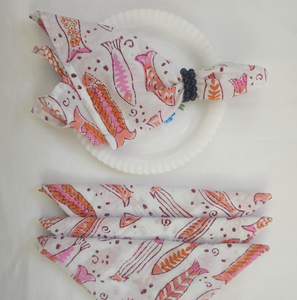 Servilletas de Algodón con Estampado Artesanal, Servilletas Florales Hechas a Mano, Servilletas de Tela Reutilizables para Bodas, Restaurantes y Decoración del Hogar - Product Image 5