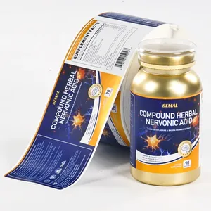 Etiqueta Autoadhesiva Multicapa para Cosméticos con Código de Barras, Plegable, para Folletos de Medicamentos, Etiqueta de Doble Capa con Logotipo - Product Image 4