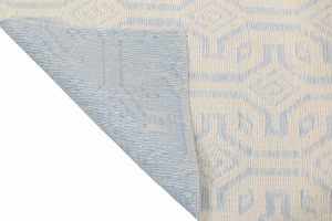 Custom Hand Tufted Wool <b>Ivory</b> Light Blue Repeating Geometric Diamond Design Modern Area <b>Rug</b> Non-Slip Eco-Friendly Thick for - Product Image 1